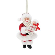 Possible Dreams Santa Ornament Merry 6&quot; Hanging Resin PVC Collectible #6... - $18.40