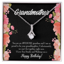 To My Grandmother You Are Awesome Birthday Alluring Ribbon Necklace Mess... - $66.45+