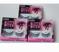 KISS Halloween Limited Edition Glitter Witch False Eyelashes 3 Pairs 91074 - $12.76