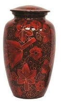 Large/Adult 200 Cubic Inch Metal Crimson Autumn Funeral Cremation Urn for Ashes - £138.40 GBP