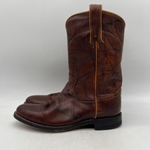 Justin 3163 Mens Brown Leather Mid Calf Pull On Western Boots Size 7.5 D - $54.44