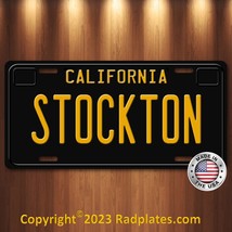 Stockton Black Vintage California Vanity Aluminum License Plate Tag New! - £13.13 GBP