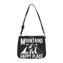 Personalized PU Leather Shoulder Bag with Mountain Print for Outdoor Enthusiasts - £25.02 GBP