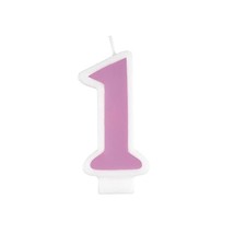 Pink Number 1 First Birthday Candle  - $8.00