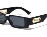 Dweebzilla Slim Sleek Metal Jaguar Cut Out Retro Rectangular Sunglasses ... - $11.71+