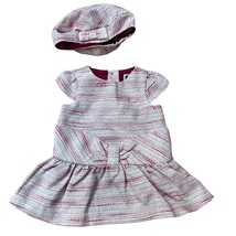 Janie and Jack 3-6 Months Pink &amp; Silver Tweed Dress &amp; Beret Hat - £26.79 GBP