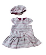 Janie and Jack 3-6 Months Pink &amp; Silver Tweed Dress &amp; Beret Hat - $616.36 MXN
