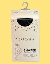 Vigoss Shaper Opaque Tights Women L/XL 1 Pair Black Smoothes Shapes Curv... - £7.65 GBP