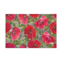 Seamless Floral Pattern Red Poppies Flower Canvas Wall Art for Home Decor Ready - £72.13 GBP+