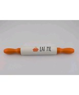 Mini Wooden Rolling Pin 8&quot; Eat Pie Pumpkin Thanksgiving Fall White Orang... - €6,88 EUR