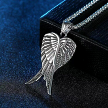 Archangel Michael Angel Wings Pendant Necklace Protection Jewelry Chain 24&quot; Gift - £13.40 GBP