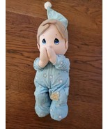 VTG Precious Moments Blue Praying Plush Doll Squeeze Me (Not Working) - $310.84 MXN