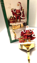 Dillard s Caped Santa Claus &amp; Santa Sack Trinket Box Christmas Stocking ... - £19.55 GBP