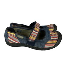 Keen Harvest Mary Jane Flats Womens 7 Blue Denim Canvas Striped Comfort Shoes - £31.95 GBP