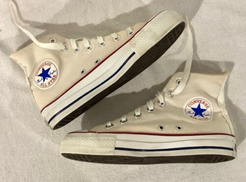 Primary image for Vintage Converse Chuck Taylor All Star High Top White Made in USA Size M/5 W/7.5