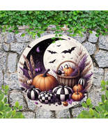 Pumpkin Round Tin Sign Wall Art– Durable Fall Decor with Safe Wrapped Ed... - $625.45 MXN