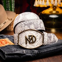 Marco Di Milano Genuine Snake Skin Western Belt Arkansas Natural image 5
