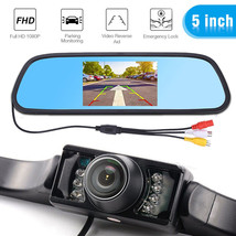 5&quot; Backup Camera Mirror Car Rear View Parking Reverse Camera For Van/Suv... - $51.99