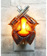 Rustic Western Cowboy Dual Crossed Six Shooter Guns Wall Plug In LED Nig... - $23.90 CAD