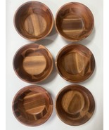 Aidea Wooden Bowls Salad Wood Bowl 7” X 3” Set of 6 Boho Brown Vietnam - £31.64 GBP