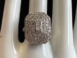 Platinum Antique Style Diamond Ring 8.4g Fine Jewelry Sz 4.75 1.40 CTW VS H - £2,078.28 GBP