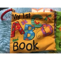 Soft Cloth Baby Books Lot 2 Developmental Touch Feel Chew Crinkle Animal ABC 123 - £6.29 GBP