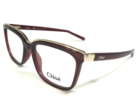Chloe Eyeglasses Frames CE2661 602 Burgundy Red Gold Square Full Rim 53-... - $69.91