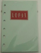 Lefax Unruled Planner Refill Pages 4 or 6 Ring 3 1/4 x 4 3/4 Light Green - $5.44