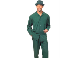 Men MONTIQUE 2pc Set Walking Leisure suit Long Sleeve Set 1641 Green - $89.99