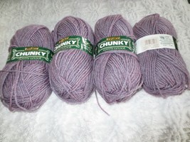 4 - 100g Skeins Hayfield Chunky With Wool Acrylic/Wool Lt. Purple Heather Yarn - £11.99 GBP