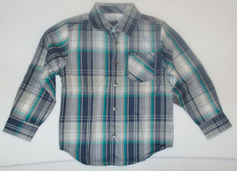 Hurley Boys Long Sleeve Plaid Shirt Gray Black Blue Sizes 4,  NWT - £13.61 GBP
