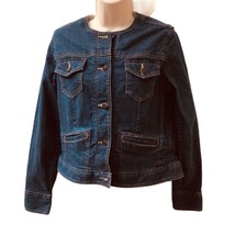 Vintage Crazy Horse Liz Claiborne Stretch Denim Blue Jean Jacket Small - £15.30 GBP