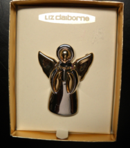 Liz Claiborne Angel Pin Abstract Design Silver Gold Original Presentation Box - £12.78 GBP