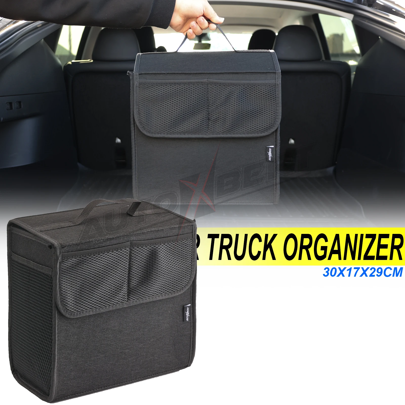Car Rear Trunk Boot Cargo Storage Bag Organizer Storage Box Tool Holder ... - £17.07 GBP