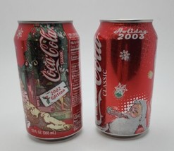 Coke Coca-Cola 12 oz Can Christmas Holiday 2002 And 2003 Edition Santa Can - $6.90