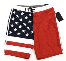 Hurley Phantom Patriot Red White Blue Stretch Boardshorts Men&#39;s NWT - £63.19 GBP