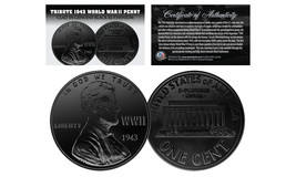 1943 TRIBUTE Steelie WWII PENNY Coin Clad in Genuine BLACK RUTHENIUM - L... - £7.44 GBP