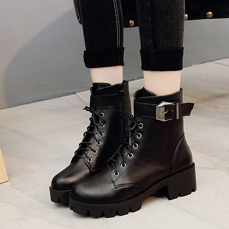 Fashion Leather Boots Woman shoes Winter Warm -up Ankle Boots For Woman High Qua - $90.43