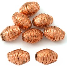Bali Barrel Copper Plated Beads 10mm 15 Grams 8Pcs Approx. - £5.38 GBP