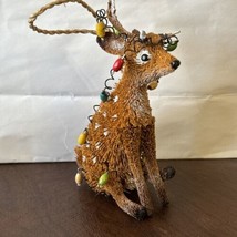 Pottery Barn Bottle Brush Tangled Lights Reindeer Deer Christmas Ornament - $22.76