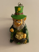 St Patrick&#39;s Day Leprechaun With A Pot Of Gold Key Chain Keychain - $10.00