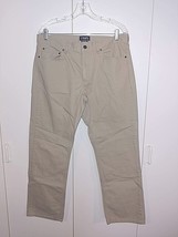 CHAPS MEN&#39;S TAN 5 POCKET TWILL PANTS-35X30-BARELY WORN-100% COTTON-BRUSH... - £6.85 GBP