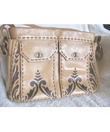Vintage Hand Tooled Shoulder Purse/Soft Beige Leather/Tandy Kit - $45.50