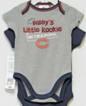NFL Chicago Bears Onesie Set of 2 Daddy&#39;s Little Rookie in Training 6-12M Gerber - £19.10 GBP