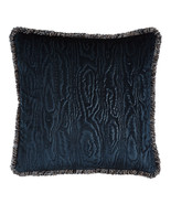 Sferra Abbey Midnight Blue Velvet Pillow Decorative Fringed Square 18&quot; I... - $52.00