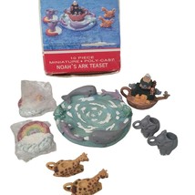 New Noah&#39;s Ark Teaset Mini 10 Piece Set Ceramic Whales Rainbow - $24.25