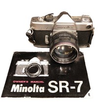 Minolta SR-7  Film Camera Body Japan  Auto Rokkor - PF 1:1.4 F=58mm 1242... - £46.59 GBP