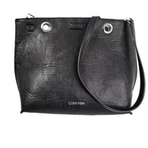 Calvin Klein Crossbody Tote Black Tan Reversible Faux Leather Magnetic C... - £22.07 GBP