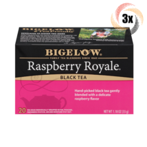 3x Boxes Bigelow Raspberry Royale Black Tea | 20 Pouches Per Box | 1.18oz - £16.47 GBP