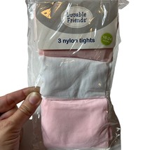 Luvable Friends Tights 3 Pack Pink White 18-24 Month New - £7.79 GBP